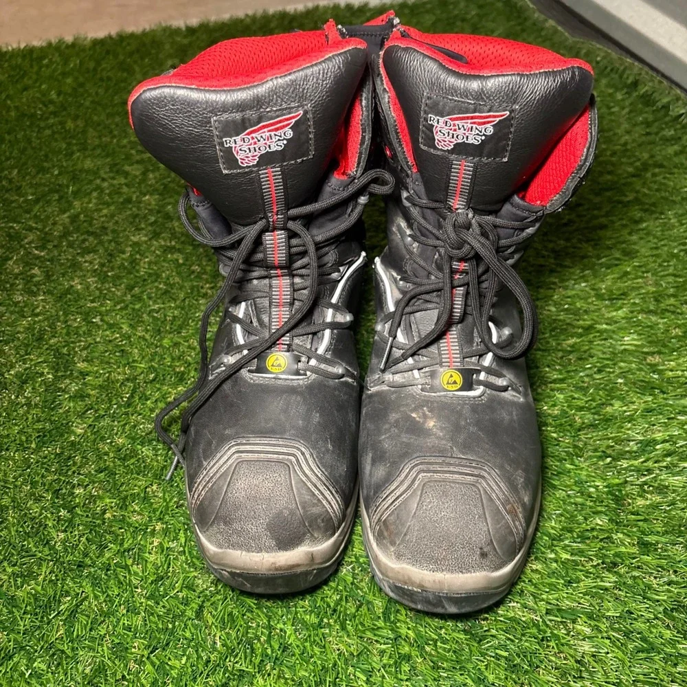 Red Wing 3206 Men 8 Black Leather D3O Safety Toe Side Zip Work Boots ESD ASTM